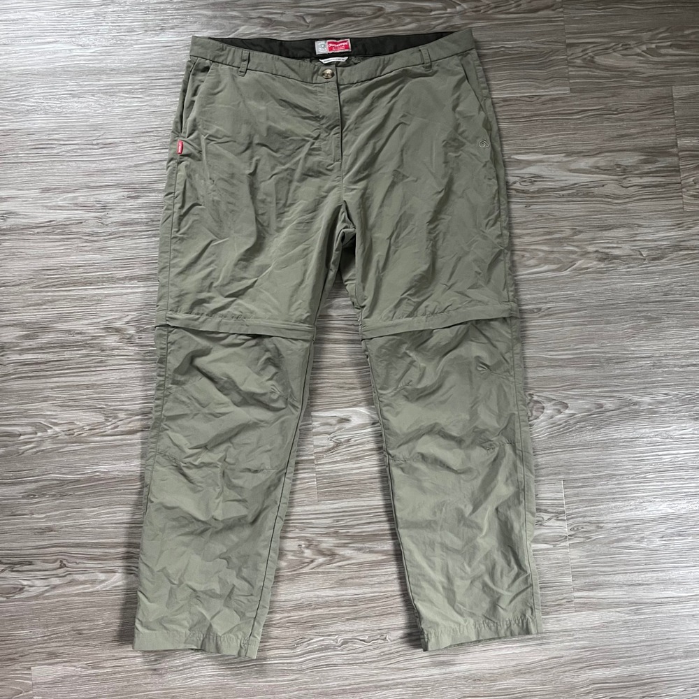 Craghoppers Insect Shield Convertible Hiking Pants Olive Green Mens XXL/14R